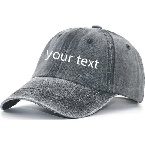 MOQ 10pcs logo text custom baseball cap embroidery 100% cotton washed unstructured fashion sports dad hat personal snapback