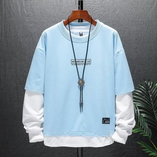 High quality Long sleeve Mens Hoodies Japan Style Streetwear Patchwork Sweatshirts Men Casual Harajuku pullover Hoodie Male