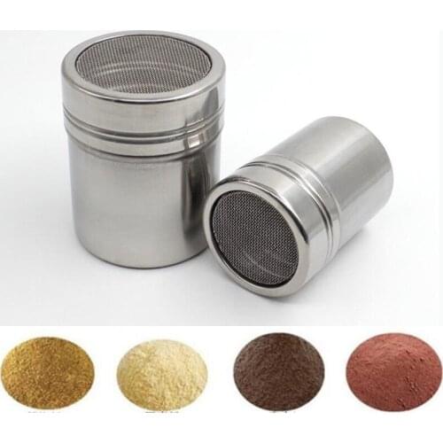 Stainless Steel Chocolate Shaker Cocoa Flour Icing Sugar Powder Coffee Sifter Lid Shaker Cooking Tools Coffee Accessories AX1808