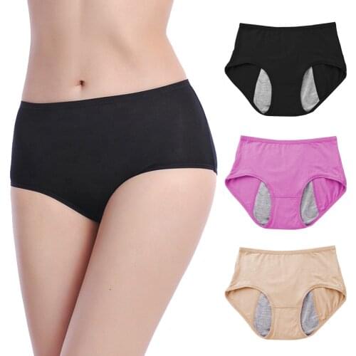 Underwear Period Cotton Breathable Briefs Menstrual Panties Physiological Pants Leak Proof Middle Waist Warm Women