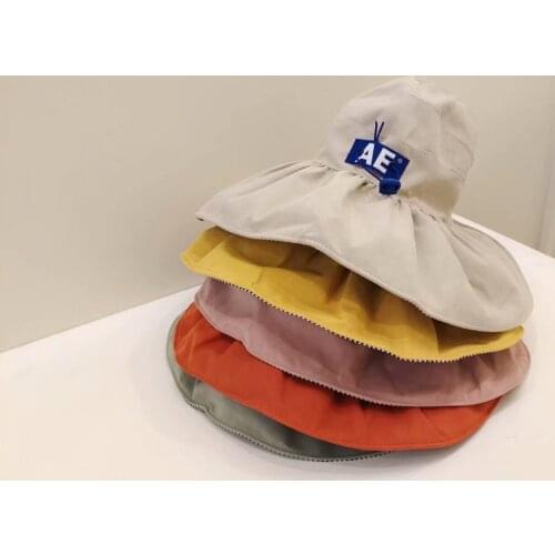 2021 New Childrens Empty Top Sun Spring and Summer Big Eaves Folding Fisherman Hat Sun Shade Outdoor Parent-child Women