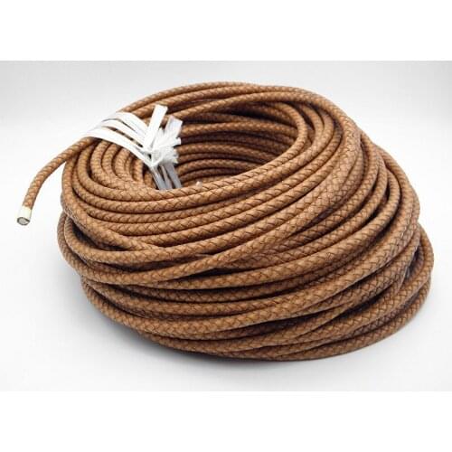 Brand New Genuine Leather Cord Round Braided DIY For Bracelet Jewelry Accessories Black Brown Factory Price