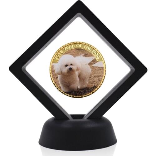 Gifts for The New Year Collectible Coins Dog 24k Gold Plated Coin Challenge Coin with Box Home Decor