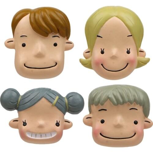 Happy Family Creative Refrigerator Magnet Mini Magnetic Stickers Resin Craft Small Ornaments Cute Cartoon Character Accessories