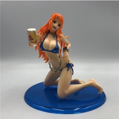 Anime Sitting Swimsuit Sexy Ver. Boa Hancock Nami Robin Reiju Sexy Girl PVC Action Model Figures Decoration Toys Gift 14.5cm