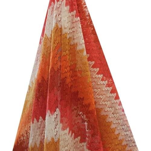 Mesh Lace Fabrics 1 Meter Knitting Wave Striped Zig Zag Lace Crochet Mesh Fabric Diy Fashion Cloth 150CM/115G/Yard