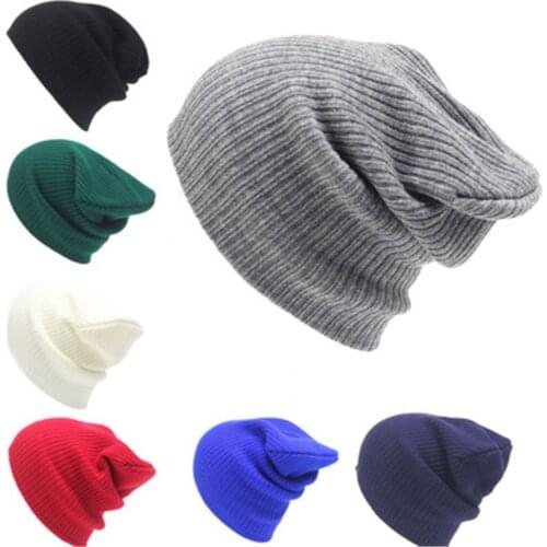 Men Women Fall Winter Skullies Beanie Hat Cap Ear Warm Casual Solid Wool Knitted Elastic Fashion Accessories-XMC-W6