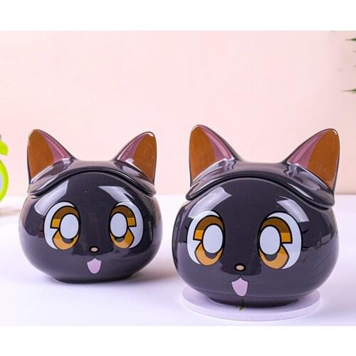 Cute and Cool Cat Ceramic Mug, Japanese Kitten with Lid, Creative Super Cute Cartoon Cool Cat Mug Mugs Coffee Cups