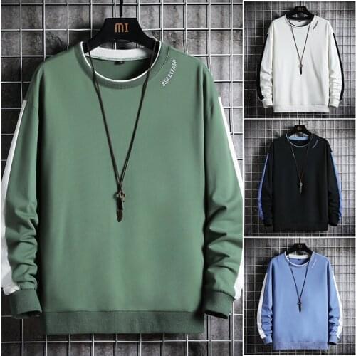 Autumn Sweatshirt Men 2020 New Casual Hoodies High Streetwear Mens Patchwork Harajuku Sweatshirts Male Pullover Tops Clothing