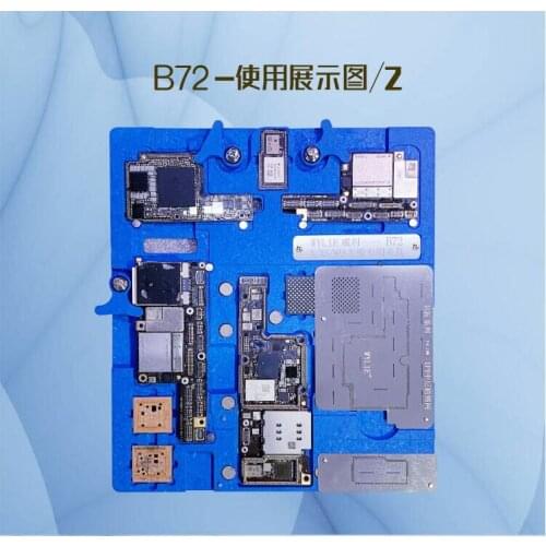 B72 motherboard fixture Stencil reballing for iphone X/XS/XS MAX CPU A11 A12 multi-purpose compound fixed clamp fixture