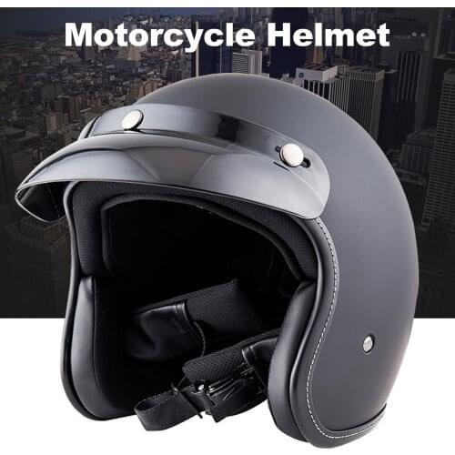 Vintage Motorcycle Helmet Unisex-adult Open Face Helmet Cruiser Motorcycles Rider Equipment Four Seasons with Removable Visor