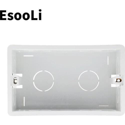 EsooLi Wall Mounting Box Internal Cassette White Back Box 137*83*56mm For 146mm*86mm Standard Touch Switch and USB Socket