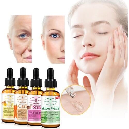 30ml Aloe Vera Carrot Nourishing Snail Whitening Eggs Firming Soothing Repair Face Care Essence