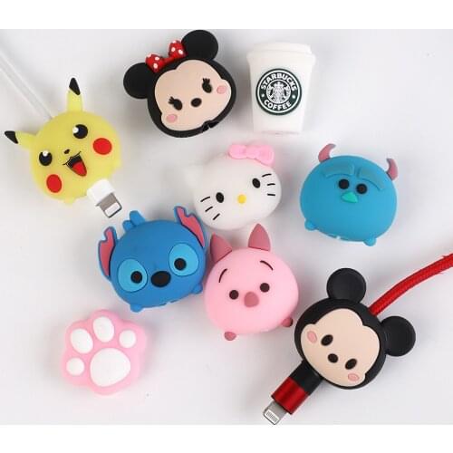 Charger Cable Winder Protector Piggy Cat paw Cartoon Saver Data Line Protective Case Earphone Cord Sleeve Cover Wire Organizer