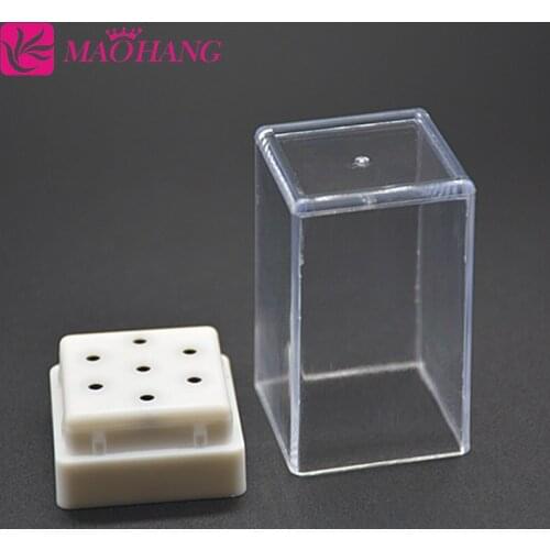 1PC 7Holes (2.35mm) Nail Drill Bit Holder Stand Displayer Pro Nail Drill Bit Container Storage Box Manicure Nail Art