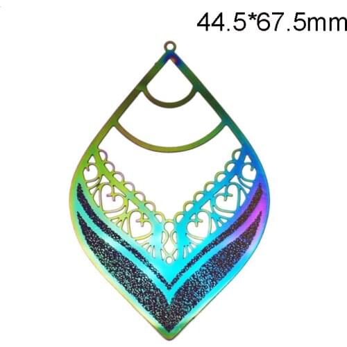 10PCS Rainbow Color 100% Stainless Steel Charms Women Fashion Earring Making Pendant Fit For Jewelry Making DIY