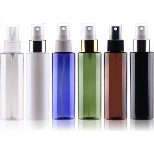 100ml X 50 Empty Makeup Spray Pump Plastic Bottle With Gold Silver Aluminum Collar 100cc Perfume Cosmetic PET Bottle Container