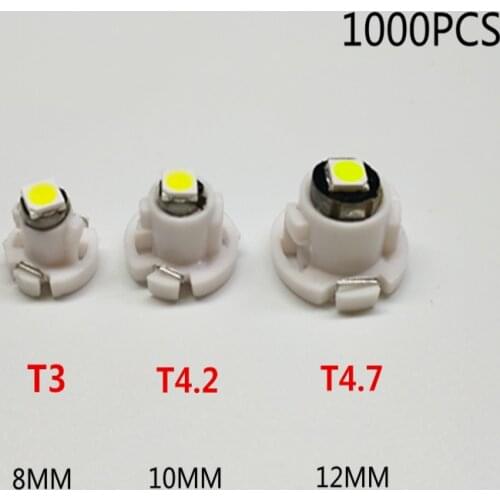 1000pcs T3 T4.2 T4.7 LED Super Bright High Quality Car Board Instrument Panel Lamp Auto Dashboard Warming Indicator Wedge Light