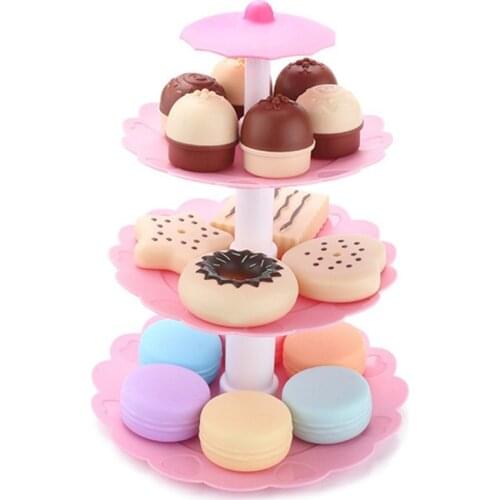 17pcs Kids DIY Pretend Play Toys Miniature Simulation Cookies Food Dessert Cake Biscuits Donut Educational Gifts for Children
