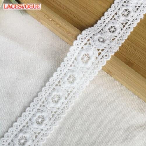 19yards 3.5cmCotton embroidery Lace trim Patchwork Needlework sewing accessories Clothes edge decoration Garment material 259