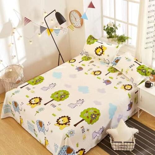 2022 Bed Sheet Cartoon 1PCS Mod Bed Sheets Soft Cotton For King/Queen Size Single Home 1.5M/1.8M Bed Bedding Cover Flat Sheet