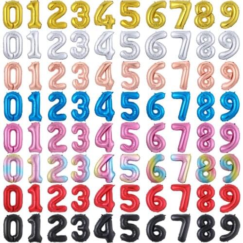 30 inch number balloon 1 2 3 4 5 6 7 8 Number Digit Helium foil Ballons Baby Shower Birthday Party Wedding Decor Balls Supplies