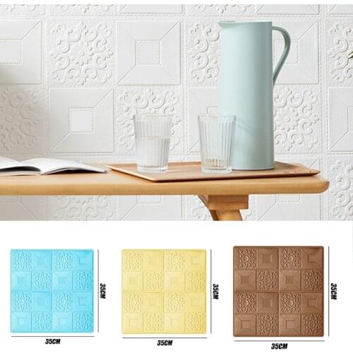 3D Wall Stickers Foam Wallpaper Roof Decoration Stereo Waterproof DIY TV Background Decor Ceiling Sticker