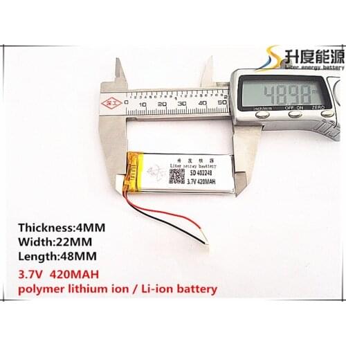 5pcs [SD] 3.7V,420mAH,[402248] Polymer lithium ion / Li-ion battery for TOY,POWER BANK,GPS,mp3,mp4,cell phone,speaker