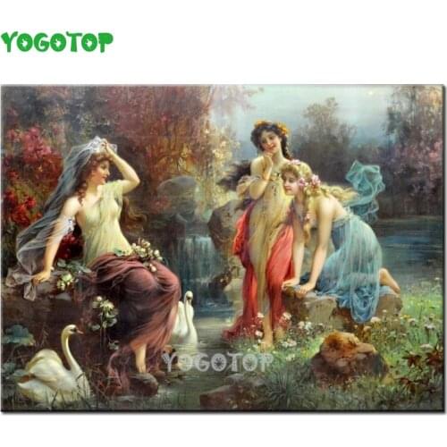 5D Girls playing in the water diy Diamond Painting Full cross stitch mosaic Western style Embroidery handmade products YY4867