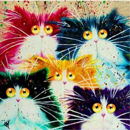 YIKEE Diamond Embroidery 5d Cat Kits Handmade Needlework DIY Diamond Painting Mosaic Rhinestone Picture k1948