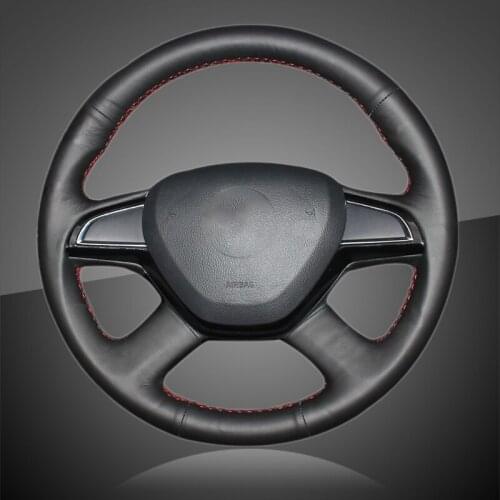 Auto Braid On The Steering Wheel Cover for Skoda Citigo 2013 Fabia 2013 Superb 2013-2015 Roomster 2013-2014 Octavia Car Braiding