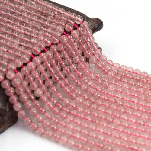 Free Shipping 4mm Natural Strawberry Quartzs Gems Stone Jewelry DIY Small Beads Strand 15inch