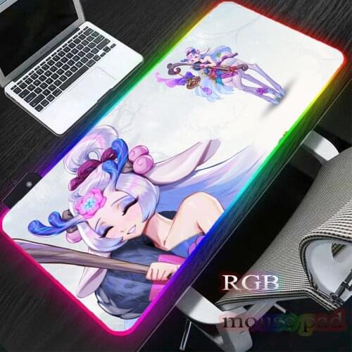 RGB large mouse pad with USB port LED gaming lighting mouse pads waterproof non-slip XXL rubber base large keyboard mouse mats