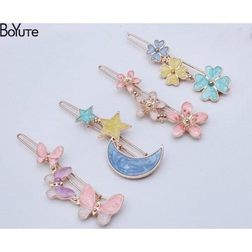 BoYuTe (20 Pieces/Lot) 61MM Length Dripping Oil Colorful Hairpin Hair Jewelry Factory Supply Ins Hot Hair Clips for Women