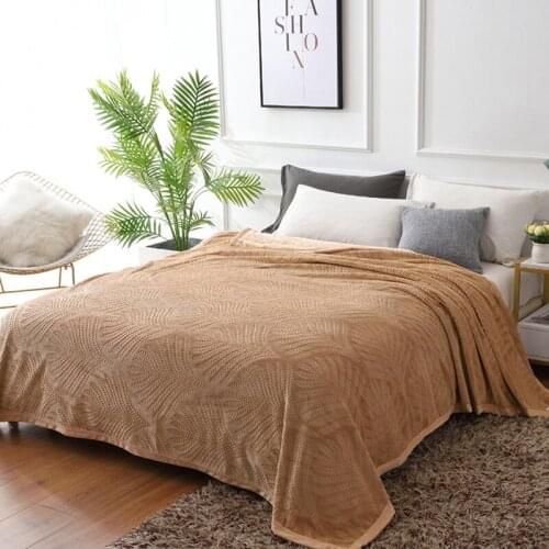 Flannel Blanket Office Air Conditioner Nap Cover Warm Bedspread Portable Travel Throw Blanket Plain Embossed Super Soft Blanket