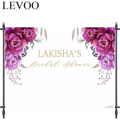 LEVOO Background For Photo Studio Simple Purple Flower Baby Shower Baptism Photocall Photobooth Decor Studio Custom Shoot Prop