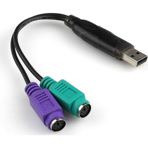 Cable USB Male to Dual PS/2 Female PS/2 Adapter Converter Extension Cord for Keyboard Mouse Scanning Gun PS2 to USB Wire
