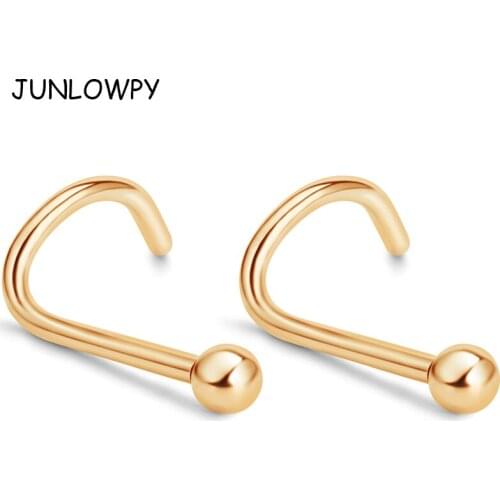 JUNLOWPY Nose Stud Surgical Steel Nose Ring Piercing Nez Nose Piercing Cartilage Ball Piercing Nariz Body Jewelry Gold Silver