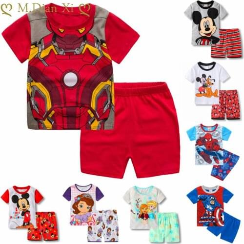 Summer Newborn Tracksuit Kids Cartoon Minnie Suit Clothes Sets Baby Boys Girls Clothing Sets Children Outfits Baby Sleeping Wear