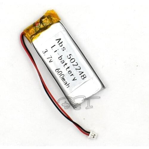 3.7V Lithium Navigator Rechargeable Li-polymer Battery 502248 600mAh With Plug Li-Po MP4 Batteries GPS MP3 Speaker Reader MP5