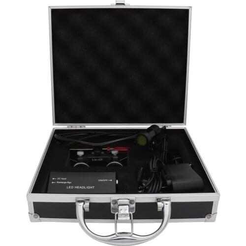 3.5x420mm Black Dental Loupe Magnification Binocular Dental Magnifier Surgery Surgical Magnifier 5W headlight with Filter