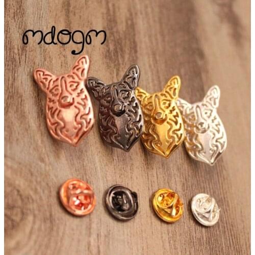 Mdogm Welsh Corji Dog Animal Brooches And Pins Suit Metal Small Father Shirt Cap Collar Badges Gift For Male Men B099