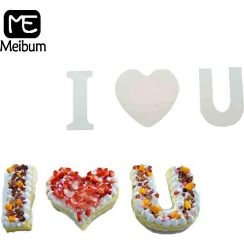 Meibum PET Plastic Cake Mold LOVE Heart Valentines Day Wedding Home Party Cream Mousse Dessert Mould Decorating Pastry Tools