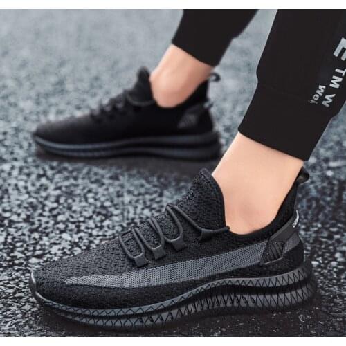 KJ51572 Mens shoes new style flying woven mens shoes breathable wear-resistant leisure sports shoes running shoes mesh shoes