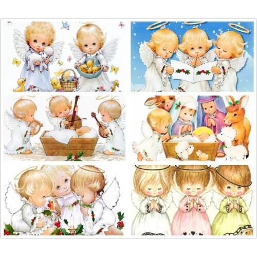 Angel Little Baby 5D Diy Full Square and Round Diamond Painting Embroidery Cross Stitch Kit Wall Art Handcraft for Home Decor