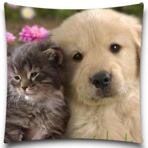 Dog And Cat Animal Cushion Cover Home Decor Pillow Case Cover