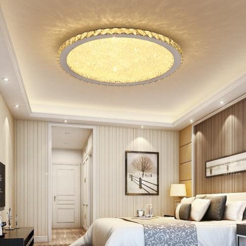 New Round crystal chandelier Lights Home Lighting ledlamp Living room Bedroom plafonnier Round led chandelier lampadari fixtures