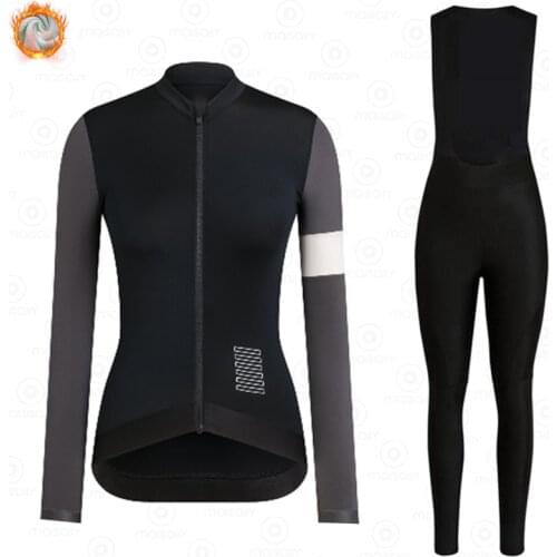 Ralvpha Ropa Ciclismo Bike Wear Warm Winter Fleece Jerseys Women Bicycle Suits Bib Pants Triathlon Cycling Clothing Sets NWFUL