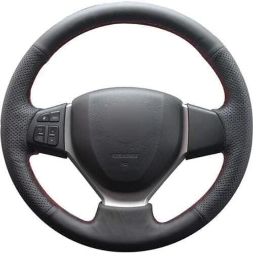 DIY Car Steering Wheel Cover Non-Slip Black Artificial Leather Braid For Suzuki CELERIO S-CROSS SX4 2013 2014 Suzuki Vitara 2015