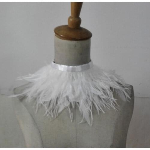 Ostrich and rooster coque feather necklace collar # CW18004